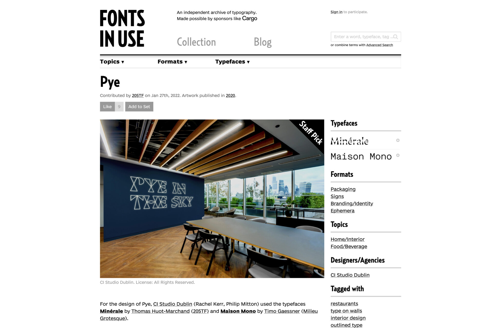 Pye Fonts in use