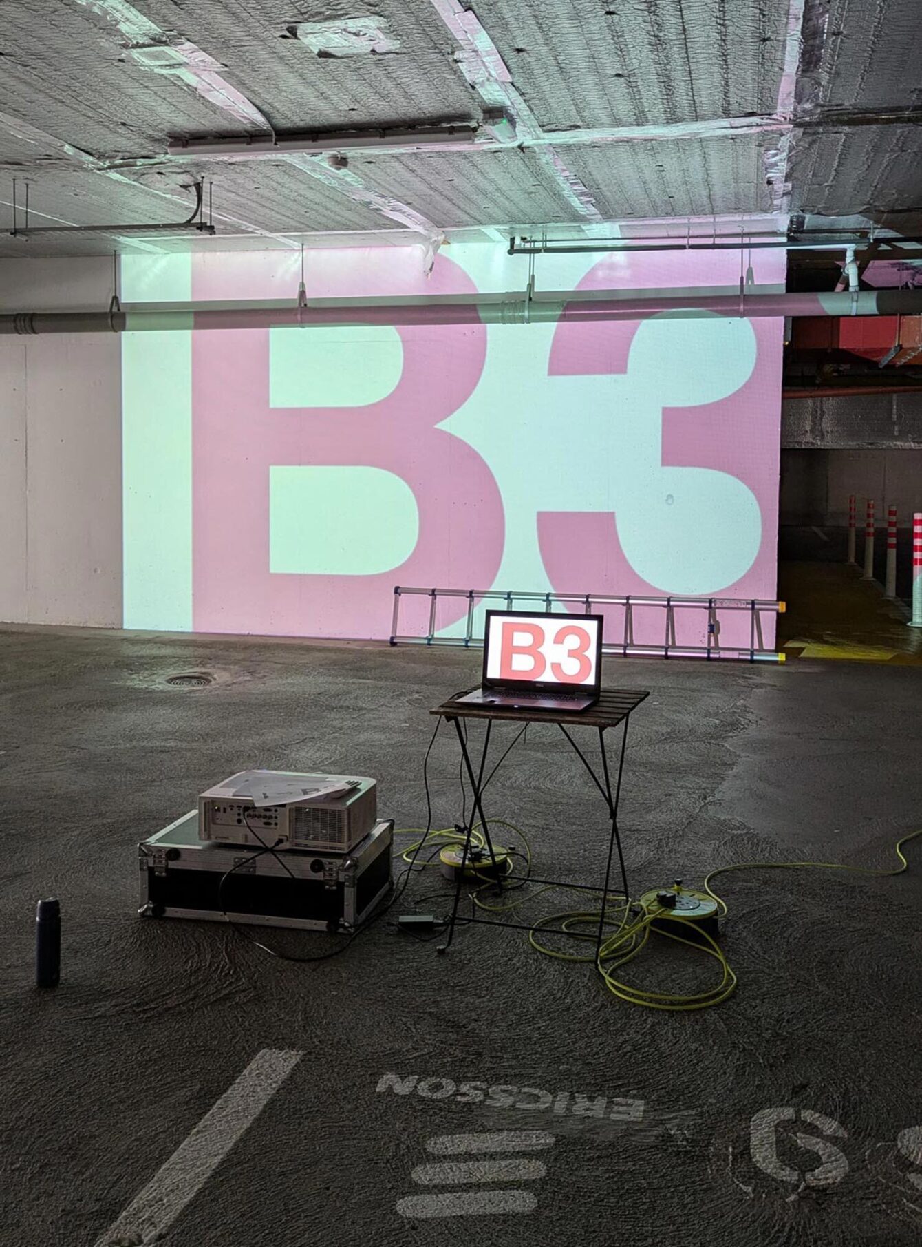 The chase car park process painting signage 03